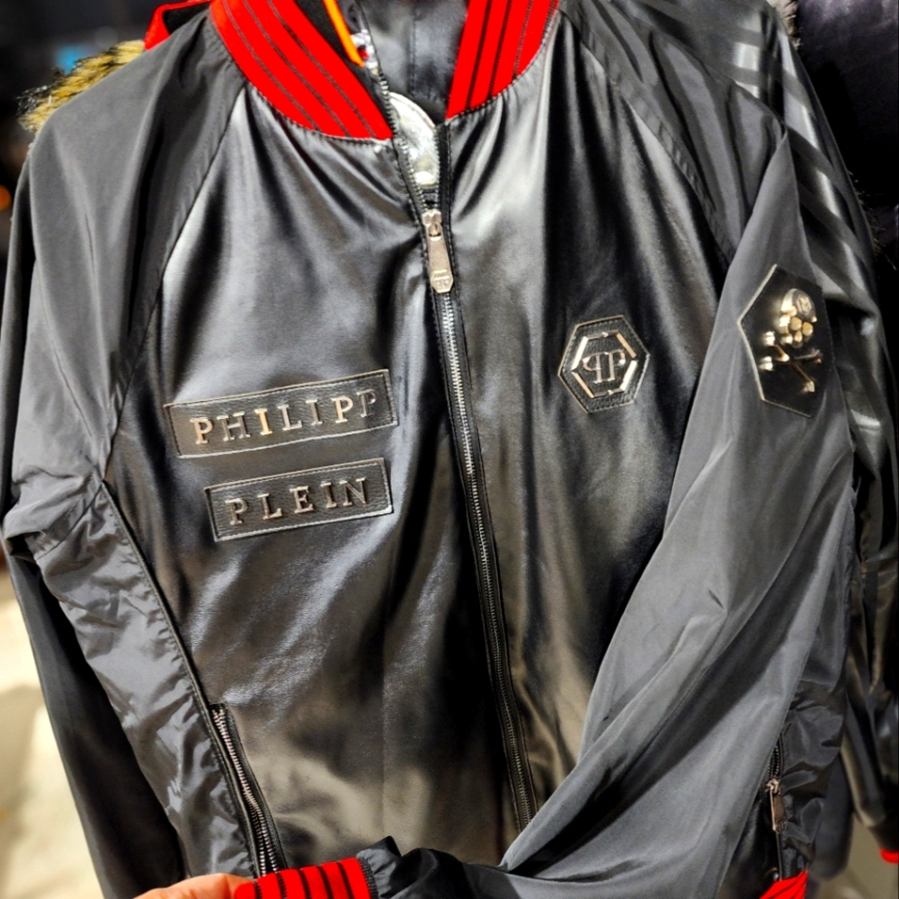Philipp Plein Black Jacket with Red Accents Brand New Never Worn.